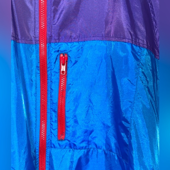 Vintage 1990s Osh Kosh B’Gosh Adult Male Windbreaker Jacket Large Hidden Hood - Picture 3 of 6